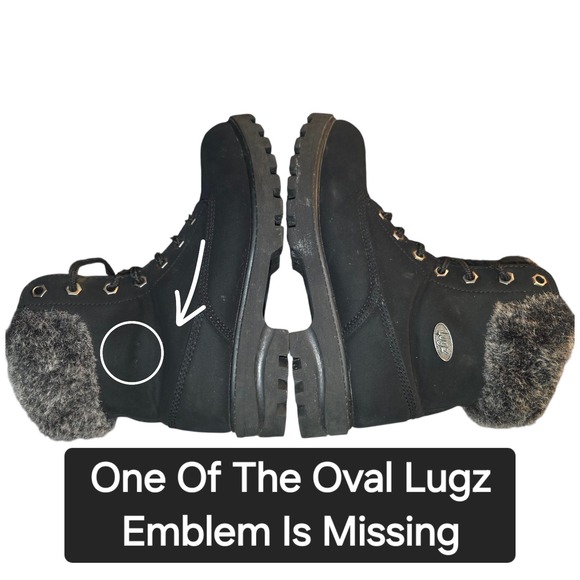 Lugz Women's Black Faux Fur Lined Lace Up Winter Boots Size 7.5 - Picture 4 of 6